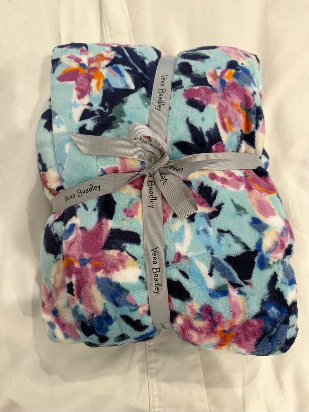 Vera Bradley Aqua Multi Floral Fleece Robe